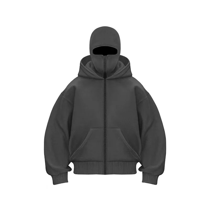 2025 Autumn and Winter New Men'S and Women'S Casual Sportswear with Hooded Mask Design, Sporty and Fashionable plus Size Hoodie