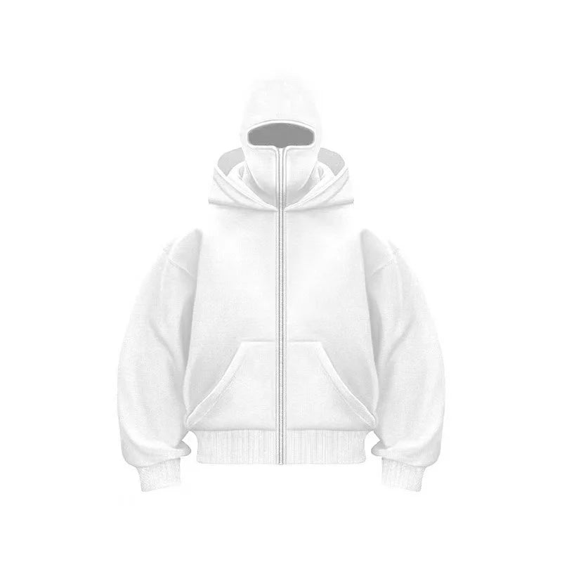 2025 Autumn and Winter New Men'S and Women'S Casual Sportswear with Hooded Mask Design, Sporty and Fashionable plus Size Hoodie