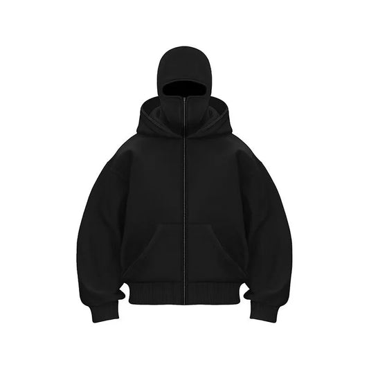 2025 Autumn and Winter New Men'S and Women'S Casual Sportswear with Hooded Mask Design, Sporty and Fashionable plus Size Hoodie