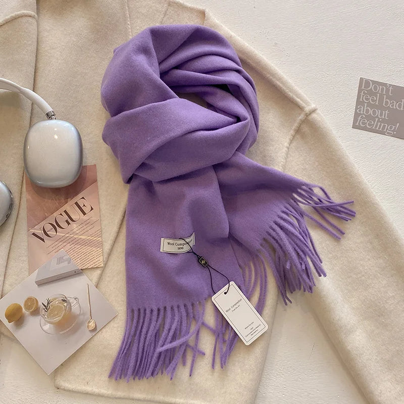 Indulge in Luxury: Women's Cashmere Blend Winter Scarf - Soft, Warm Pashmina Shawl for Chic Outdoor Style