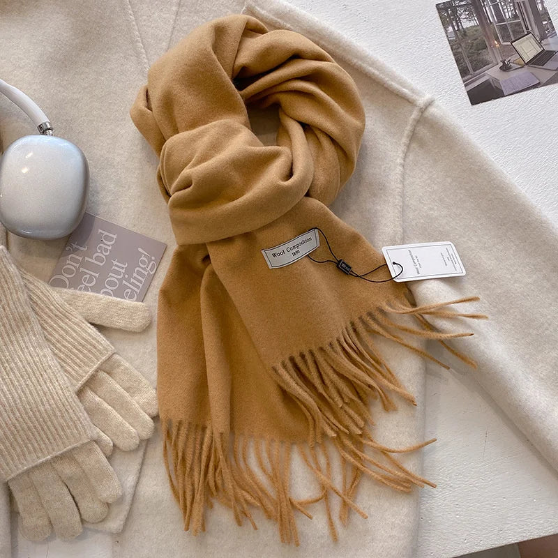 Indulge in Luxury: Women's Cashmere Blend Winter Scarf - Soft, Warm Pashmina Shawl for Chic Outdoor Style