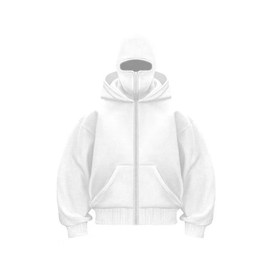 2025 Autumn and Winter New Men'S and Women'S Casual Sportswear with Hooded Mask Design, Sporty and Fashionable plus Size Hoodie