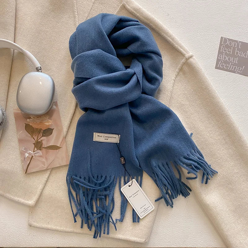 Indulge in Luxury: Women's Cashmere Blend Winter Scarf - Soft, Warm Pashmina Shawl for Chic Outdoor Style