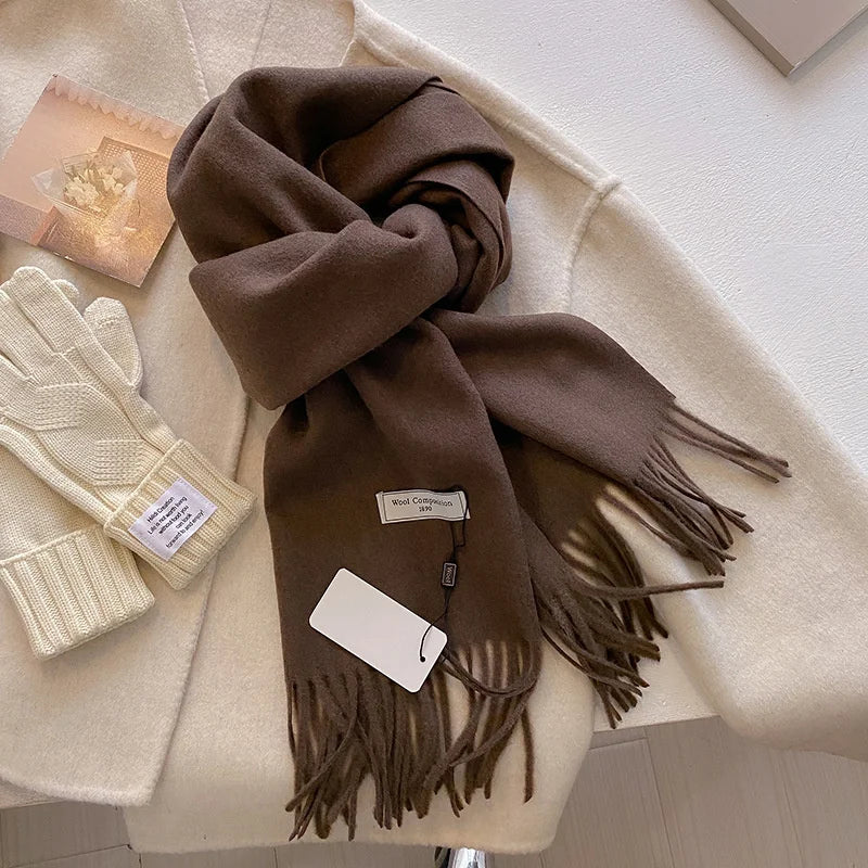 Indulge in Luxury: Women's Cashmere Blend Winter Scarf - Soft, Warm Pashmina Shawl for Chic Outdoor Style