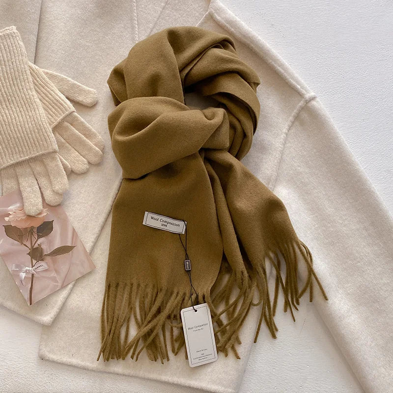 Indulge in Luxury: Women's Cashmere Blend Winter Scarf - Soft, Warm Pashmina Shawl for Chic Outdoor Style