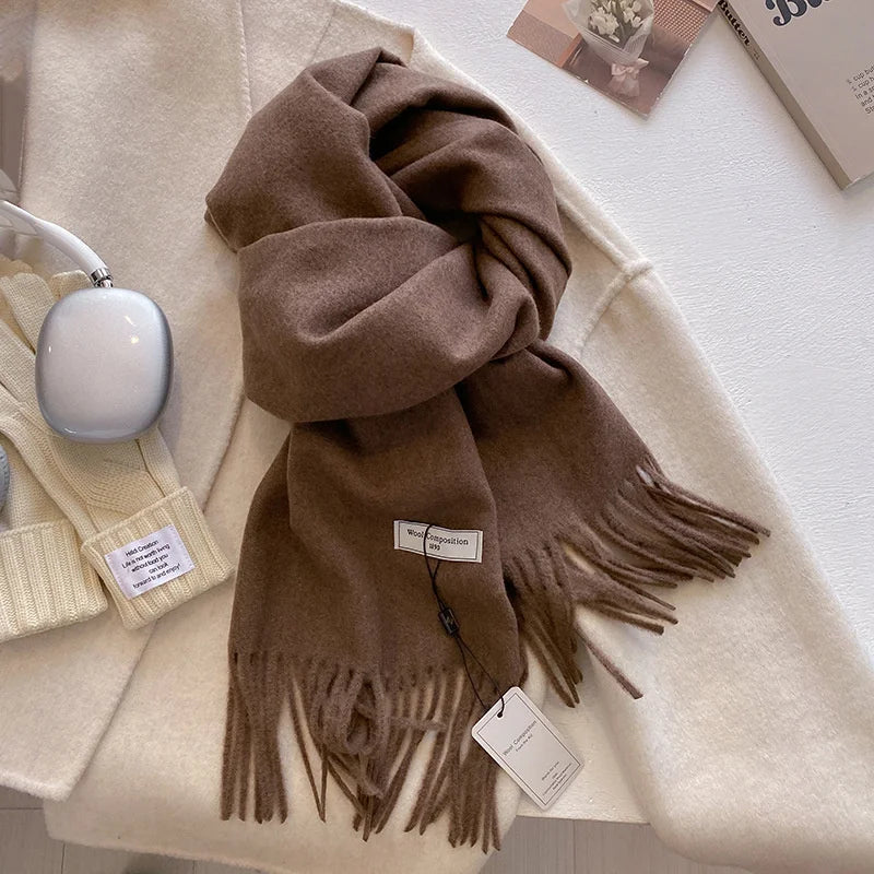 Indulge in Luxury: Women's Cashmere Blend Winter Scarf - Soft, Warm Pashmina Shawl for Chic Outdoor Style