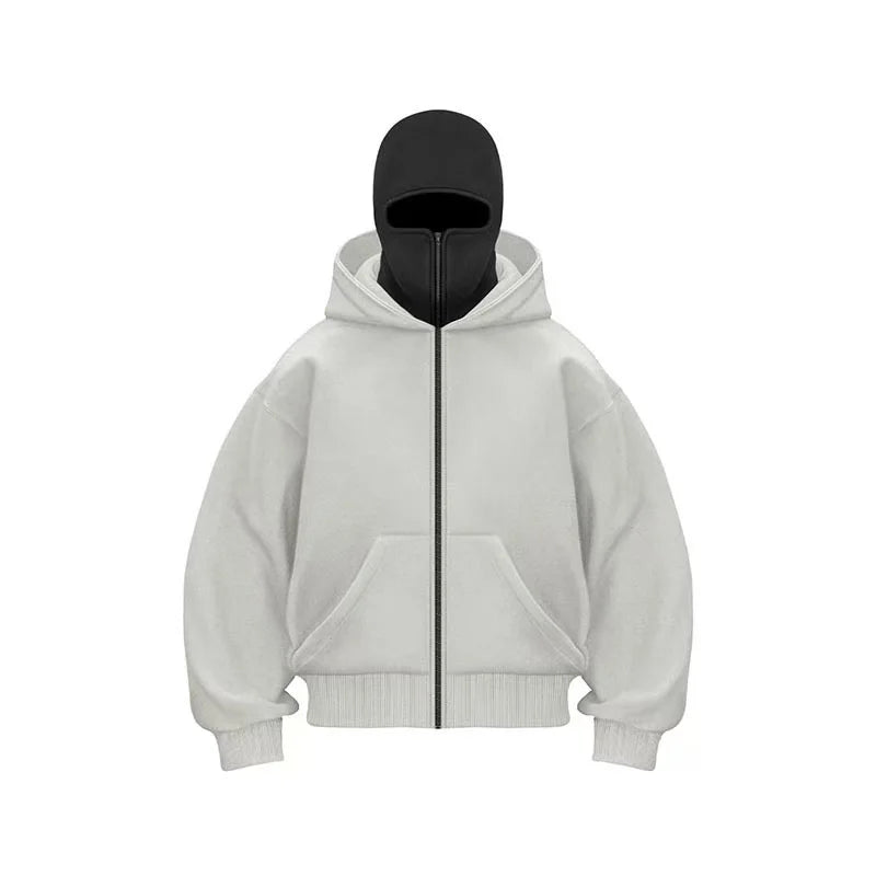 2025 Autumn and Winter New Men'S and Women'S Casual Sportswear with Hooded Mask Design, Sporty and Fashionable plus Size Hoodie